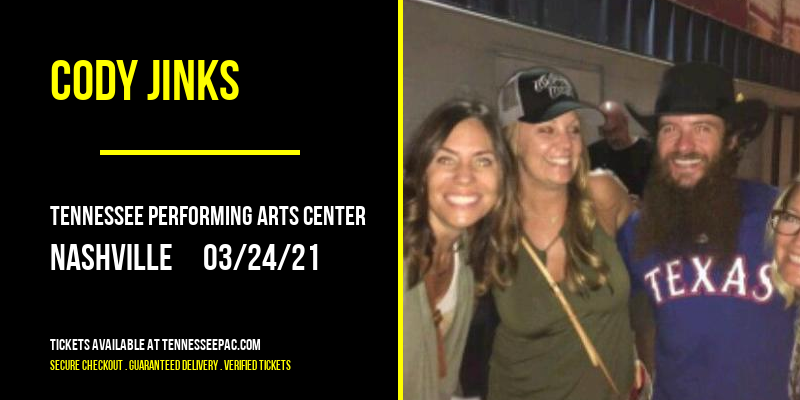Cody Jinks at Tennessee Performing Arts Center tickets Cody Jinks at Tennessee Performing Arts Center
