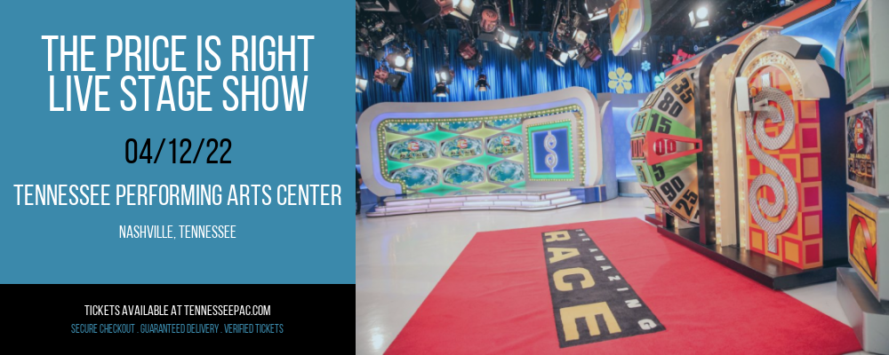 The Price Is Right - Live Stage Show at Tennessee Performing Arts Center tickets The Price Is Right - Live Stage Show at Tennessee Performing Arts Center
