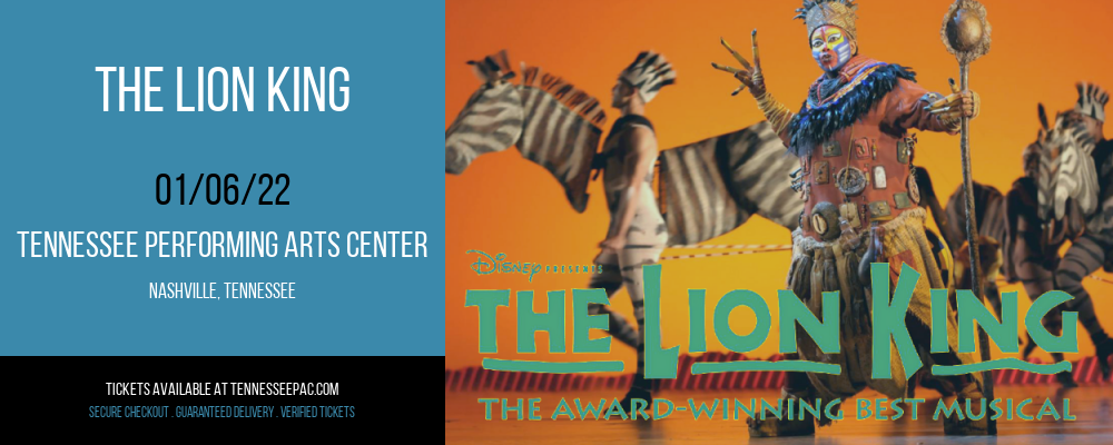 The Lion King at Tennessee Performing Arts Center tickets The Lion King at Tennessee Performing Arts Center