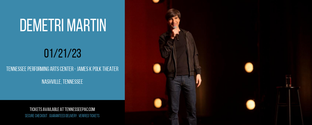 Demetri Martin at Tennessee Performing Arts Center