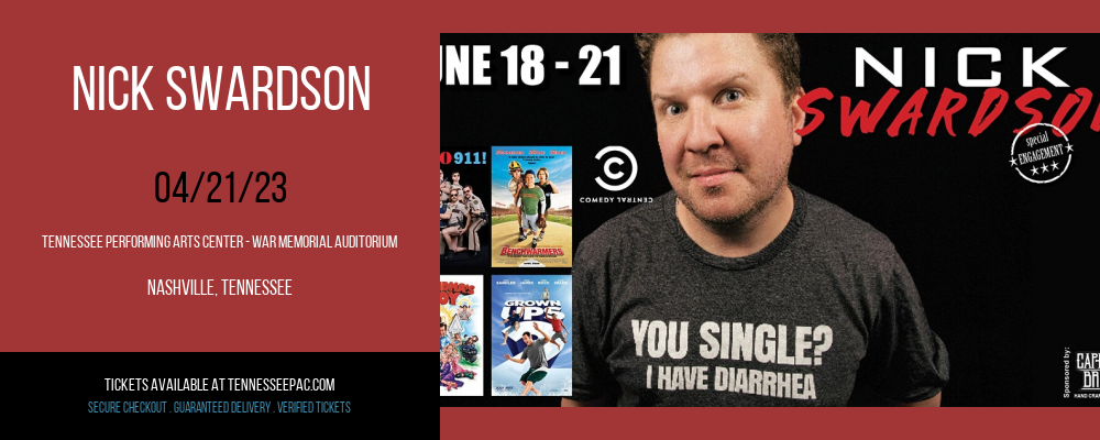 Nick Swardson at Tennessee Performing Arts Center