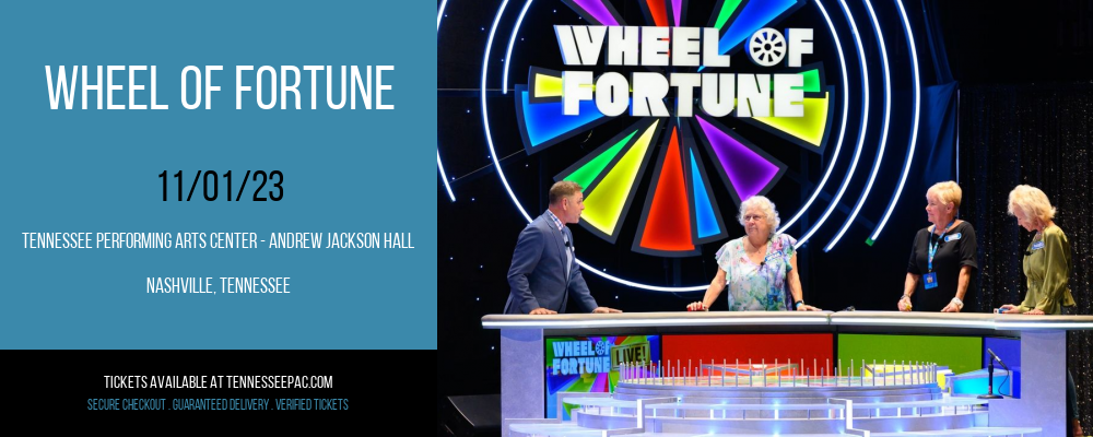 Wheel Of Fortune at Tennessee Performing Arts Center - Andrew Jackson Hall