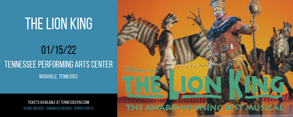 The Lion King at Tennessee Performing Arts Center tickets The Lion King at Tennessee Performing Arts Center