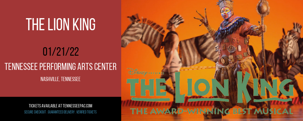 The Lion King at Tennessee Performing Arts Center tickets The Lion King at Tennessee Performing Arts Center