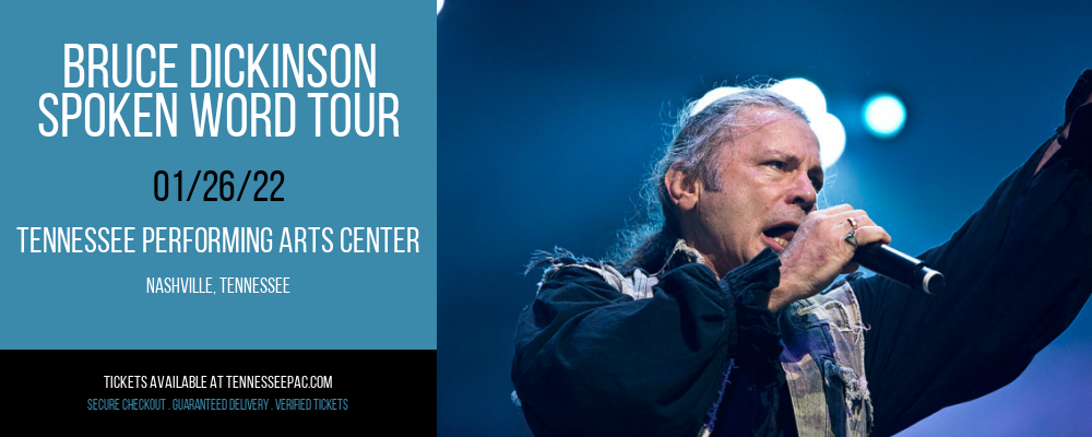 Bruce Dickinson - Spoken Word Tour at Tennessee Performing Arts Center tickets Bruce Dickinson - Spoken Word Tour at Tennessee Performing Arts Center