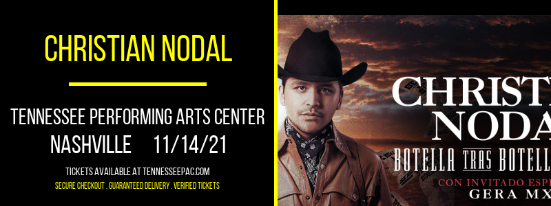 Christian Nodal [CANCELLED] at Tennessee Performing Arts Center