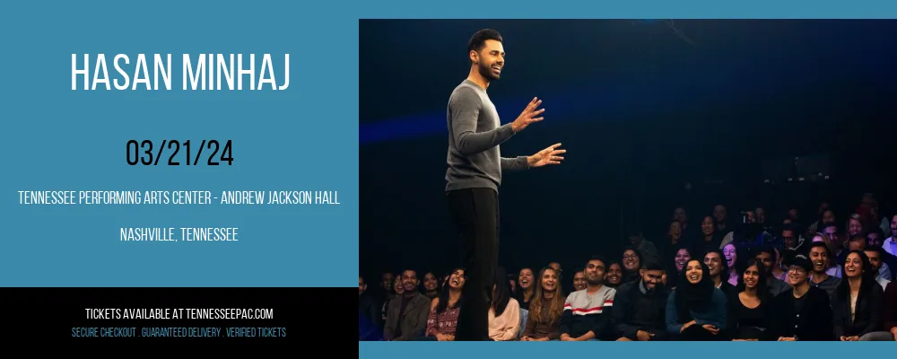 Hasan Minhaj at Tennessee Performing Arts Center - Andrew Jackson Hall